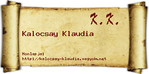 Kalocsay Klaudia névjegykártya